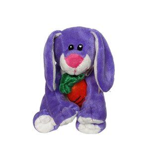 Walmart Easter Bunny Rabbit Purple Spring Holding Carrot Stuffed Animal 7"